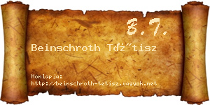 Beinschroth Tétisz névjegykártya
